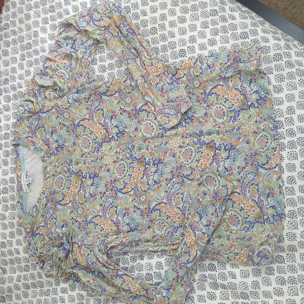 Floral Long Puff Sleeve Top